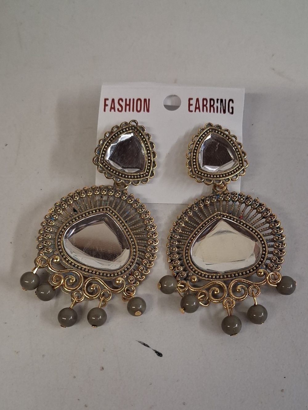 NWT Traditional Indian Chandbali Style Dangle Earrings